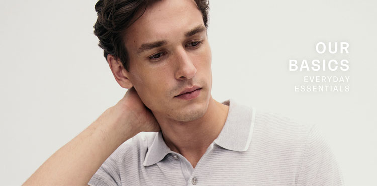 Basics, Mann trägt helles Shirt.