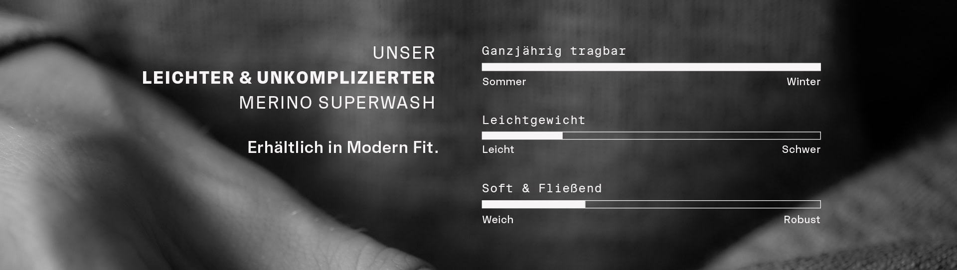 MERINO SUPERWASH CLOUD: Infografik zu leichtem und unkompliziertem Merino Superwash mit ganzjähriger Tragbarkeit, geringem Gewicht sowie weichem und fließendem Tragekomfort.