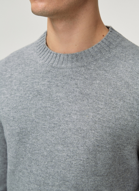 Pullover Rundhals 1/1 Arm Mercury Grey Frontansicht