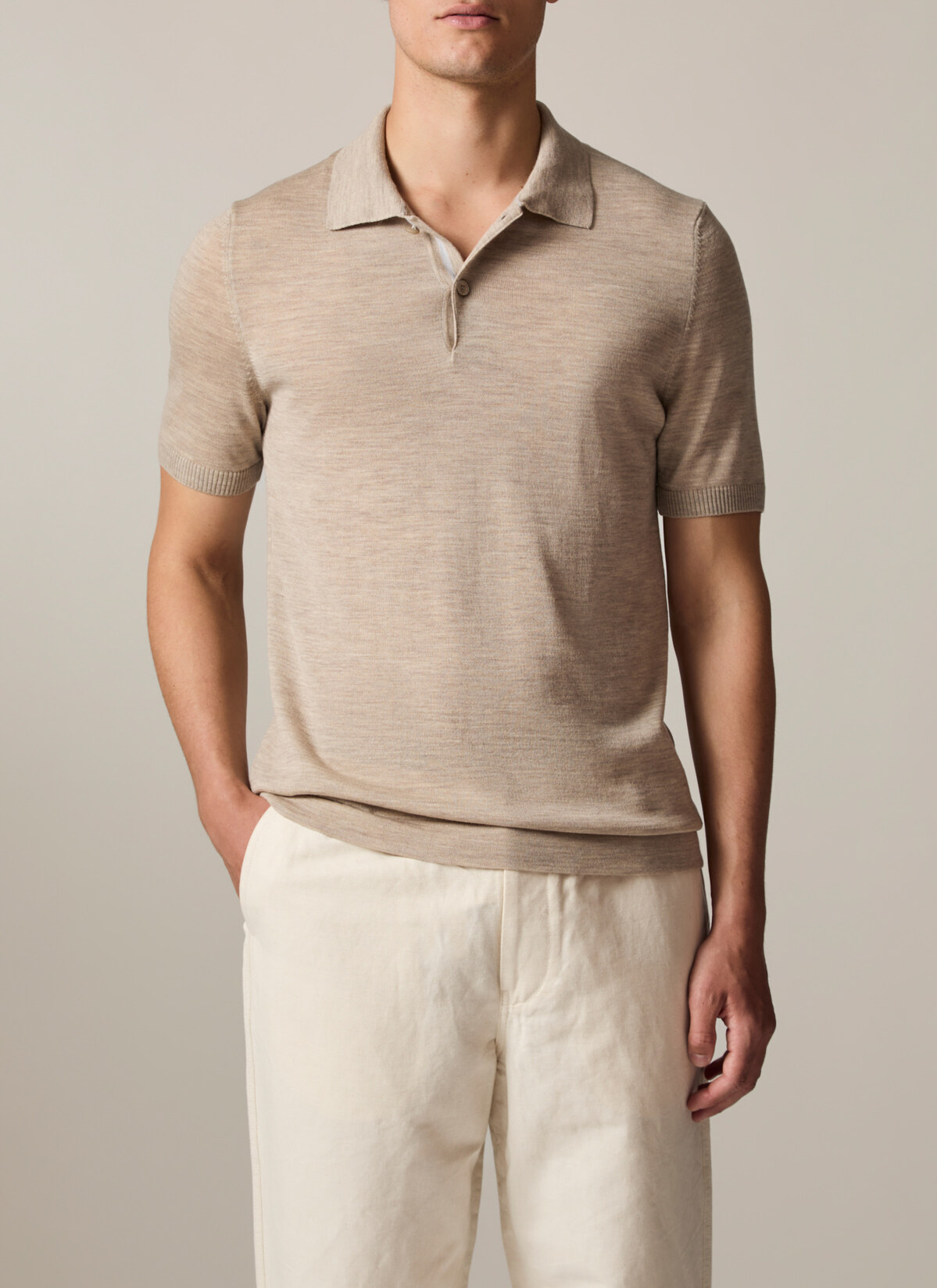 Pullover Polo 1/2 Arm, Beach Frontansicht