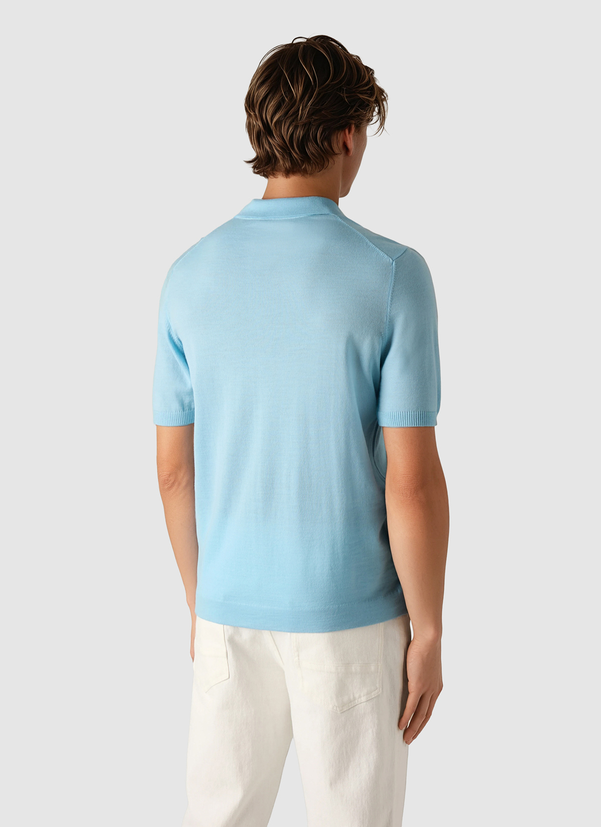 Pullover Polo 1/2 Arm, Stream Rückansicht