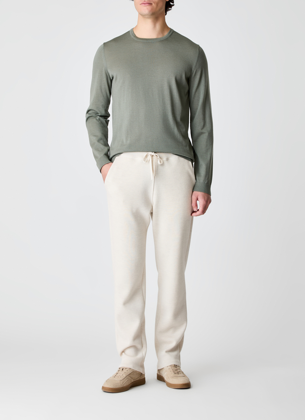 Pullover Rundhals 1/1 Arm, Foggy Teal Detailansicht 1