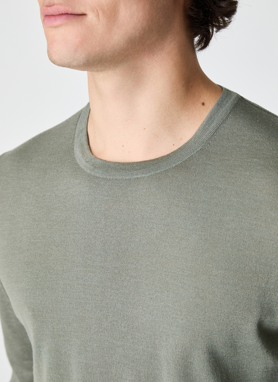 Pullover Rundhals 1/1 Arm Foggy Teal Frontansicht