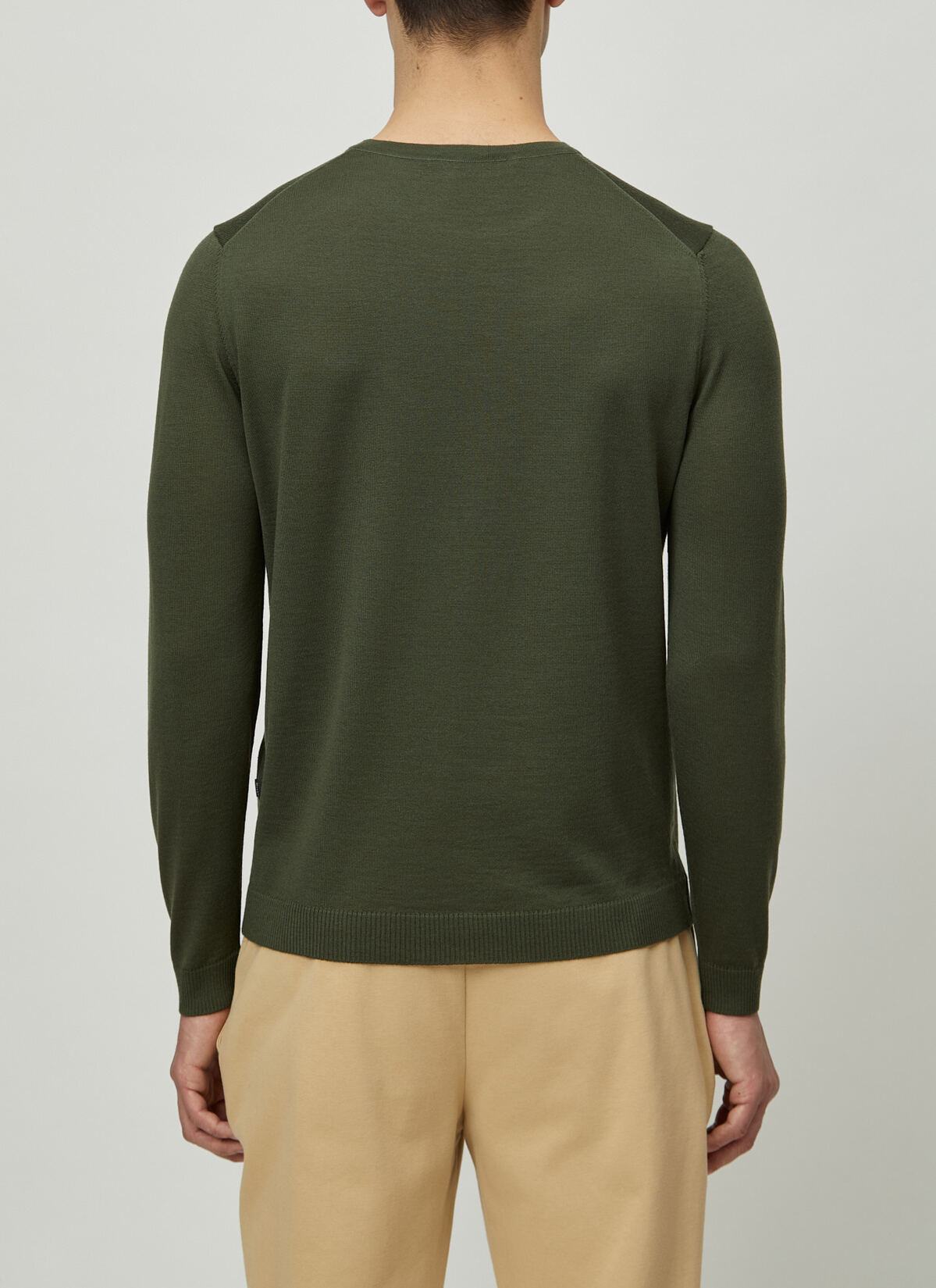 Pullover Rundhals 1/1 Arm, Moss Carpet Rückansicht