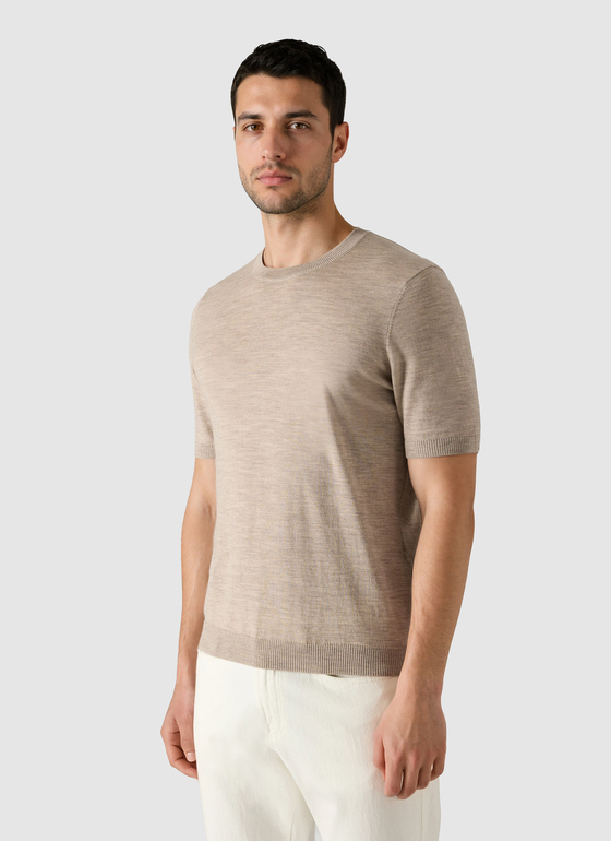 Pullover Rundhals Iced Latte Frontansicht