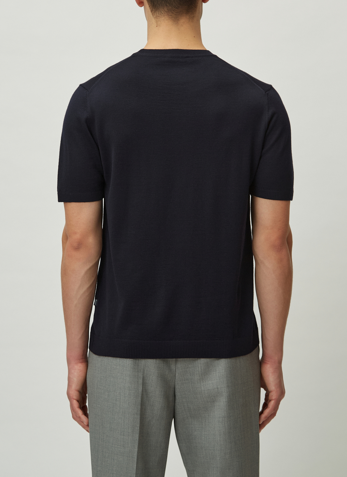 Pullover Rundhals, Navy Rückansicht