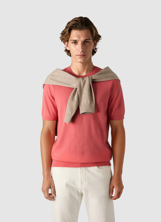 Pullover Rundhals Shiny Flamingo Frontansicht