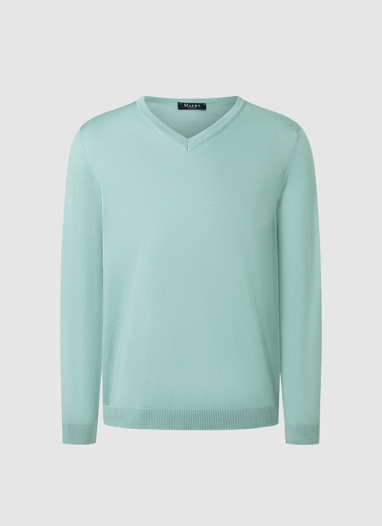 Pullover V-Ausschnitt 1/1 Arm, Iced Mint Frontansicht