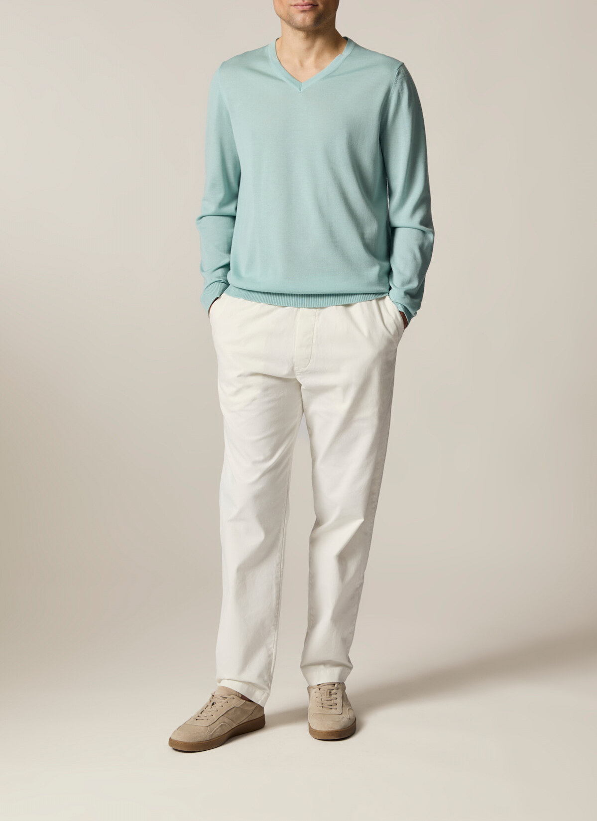 Pullover V-Ausschnitt 1/1 Arm, Iced Mint Detailansicht 2