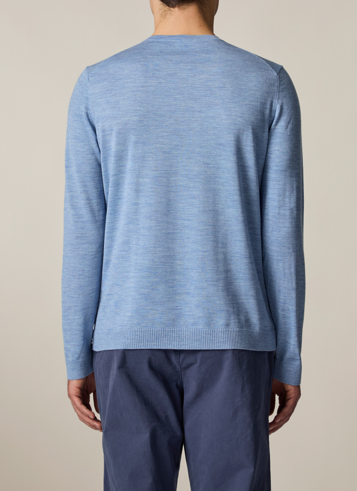 Pullover V-Ausschnitt 1/1 Arm, Whispering Blue Rückansicht