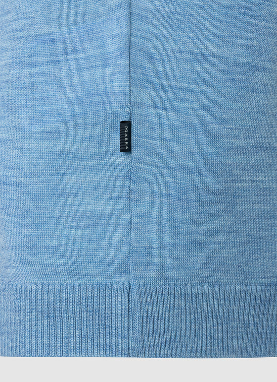 Pullover V-Ausschnitt 1/1 Arm Whispering Blue Frontansicht