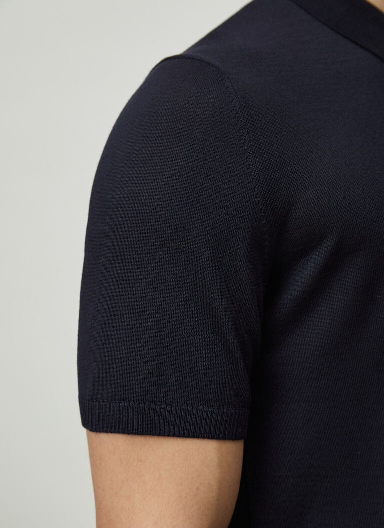Pullover Polo 1/2 Arm, Navy Detailansicht 1