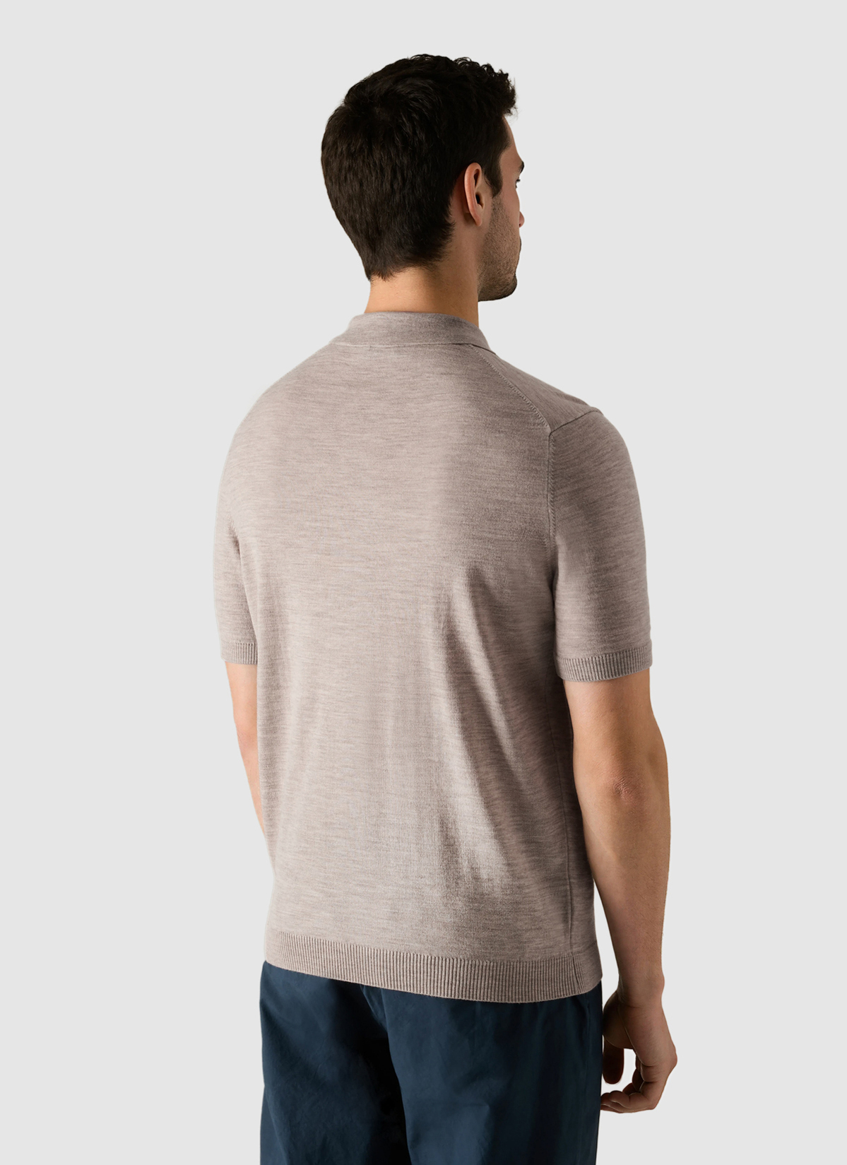 Pullover Polo 1/2 Arm, Iced Latte Rückansicht