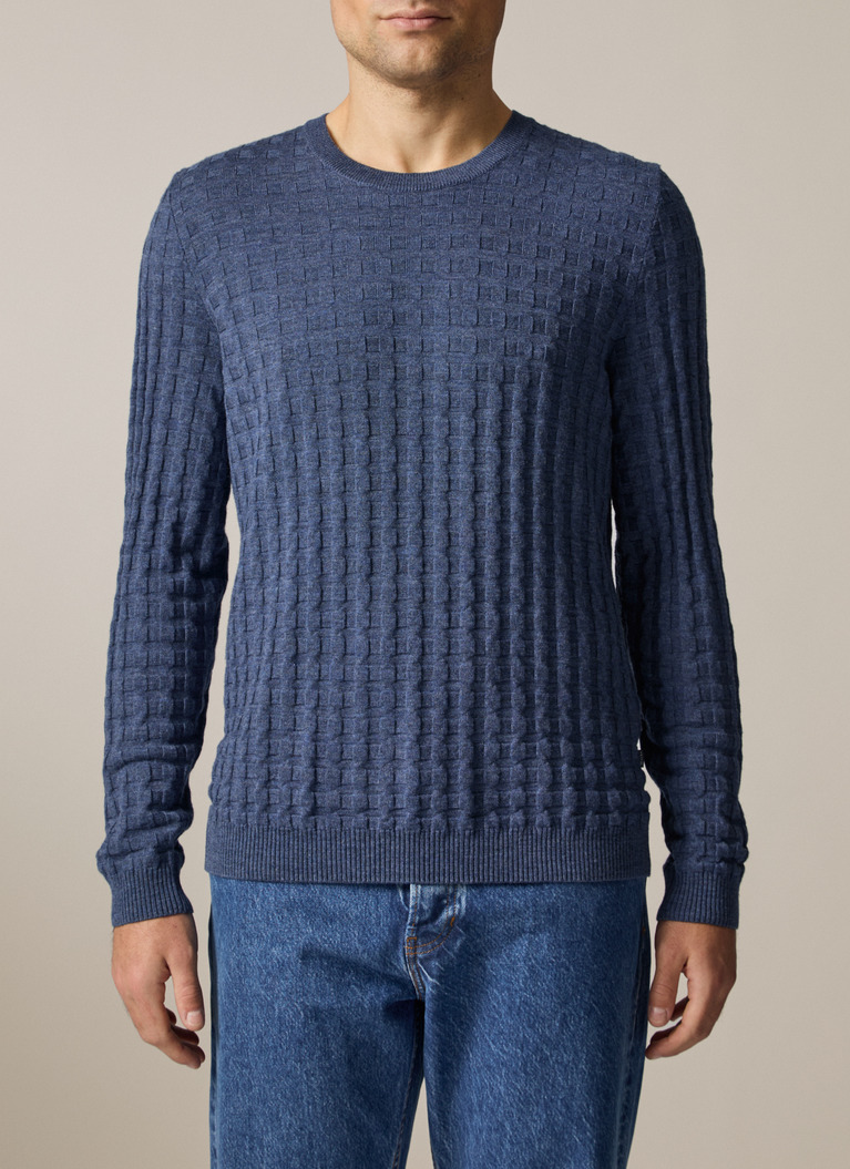 Pullover Rundhals 1/1 Arm, Nimes Blue Detailansicht 1