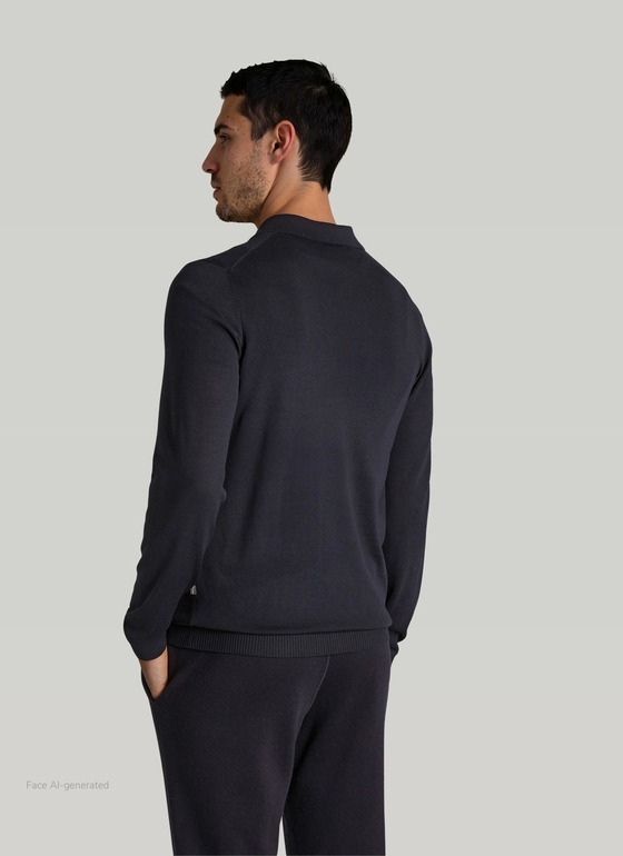 Pullover Rollkragen 1/1 Arm Navy Frontansicht