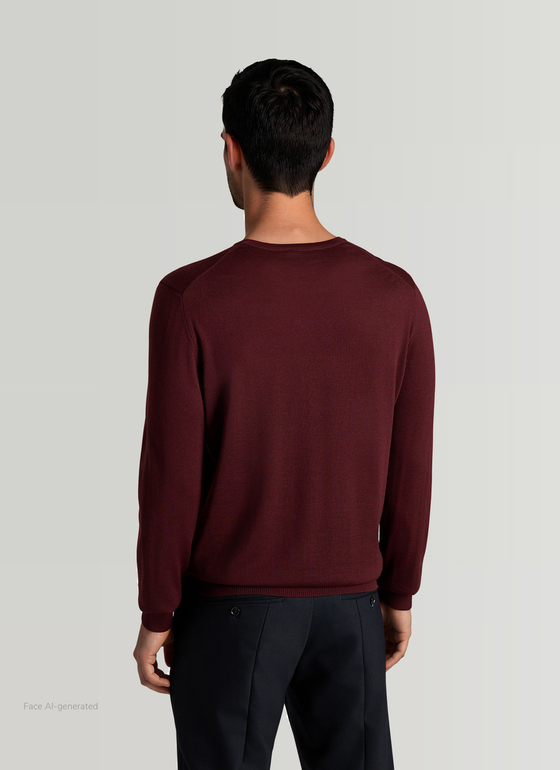 Pullover Rundhals 1/1 Arm Barolo Wine Frontansicht