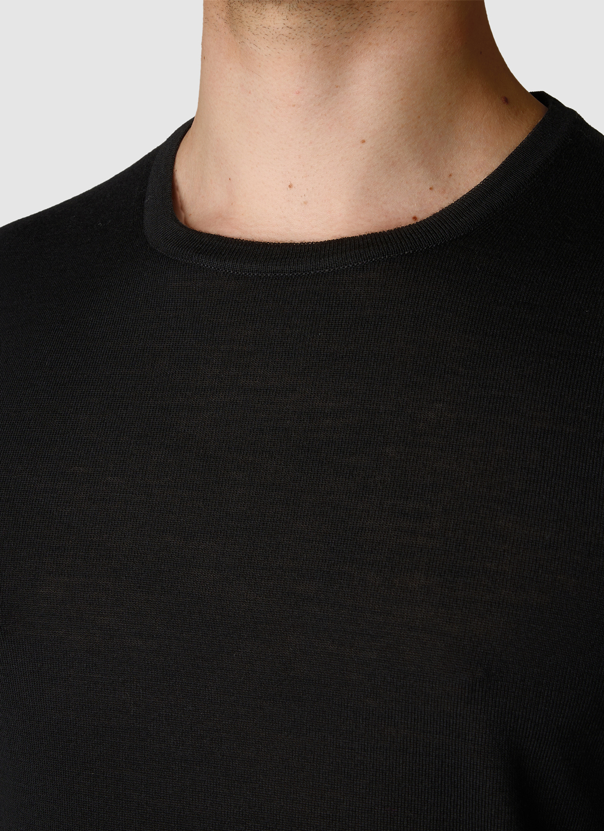 Pullover Rundhals 1/1 Arm, Black Detailansicht 1