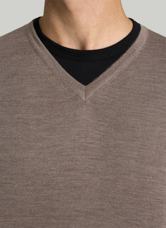 Pullover V-Ausschnitt 1/1 Arm Brownie Frontansicht