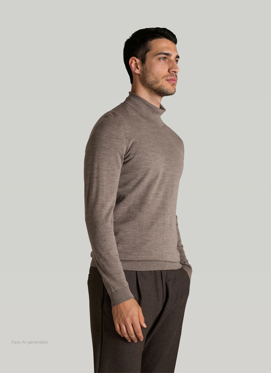 Pullover Rollkragen 1/1 Arm Brownie Frontansicht