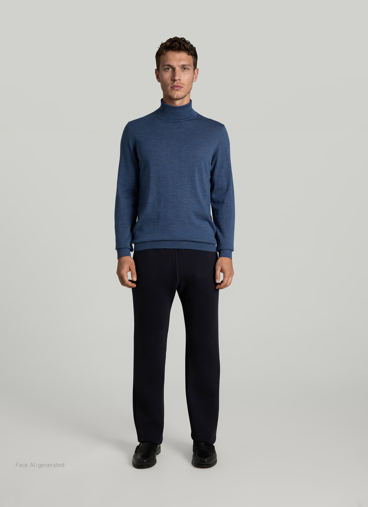 Pullover Rollkragen 1/1 Arm, Nimes Blue Detailansicht 2