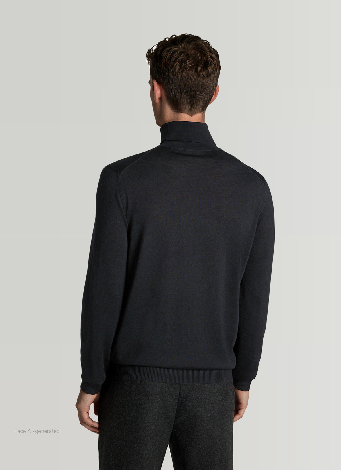 Pullover Rollkragen 1/1 Arm, Black Rückansicht