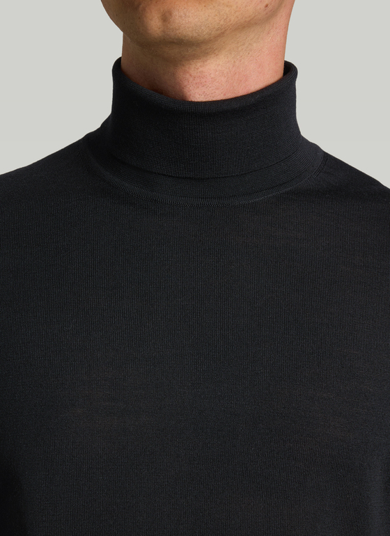 Pullover Rollkragen 1/1 Arm Black Frontansicht