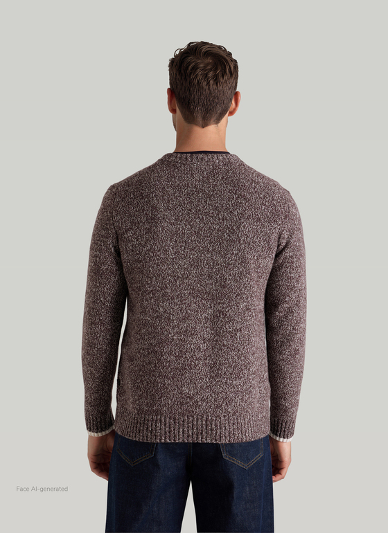 Pullover Rundhals 1/1 Arm Mellow Cherry Frontansicht