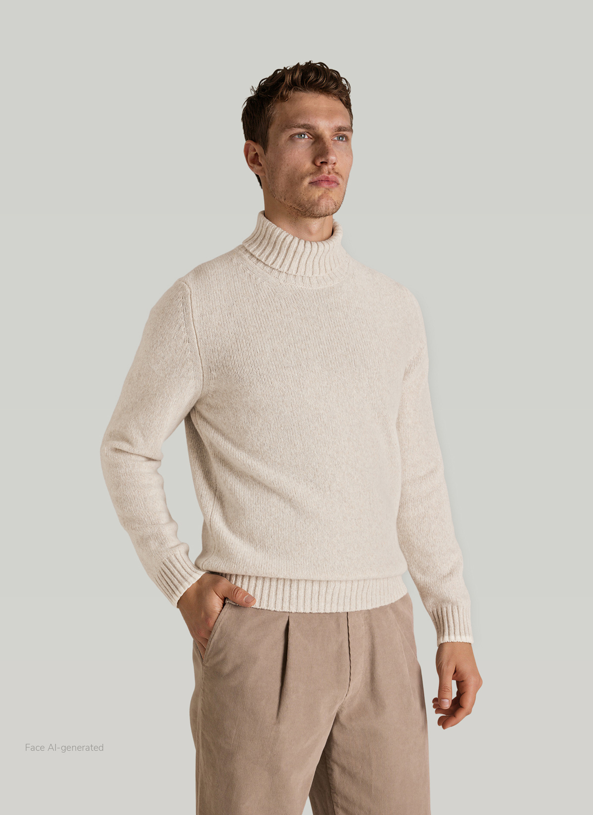 Pullover Rollkragen 1/1 Arm, Autumn Stone Detailansicht 2