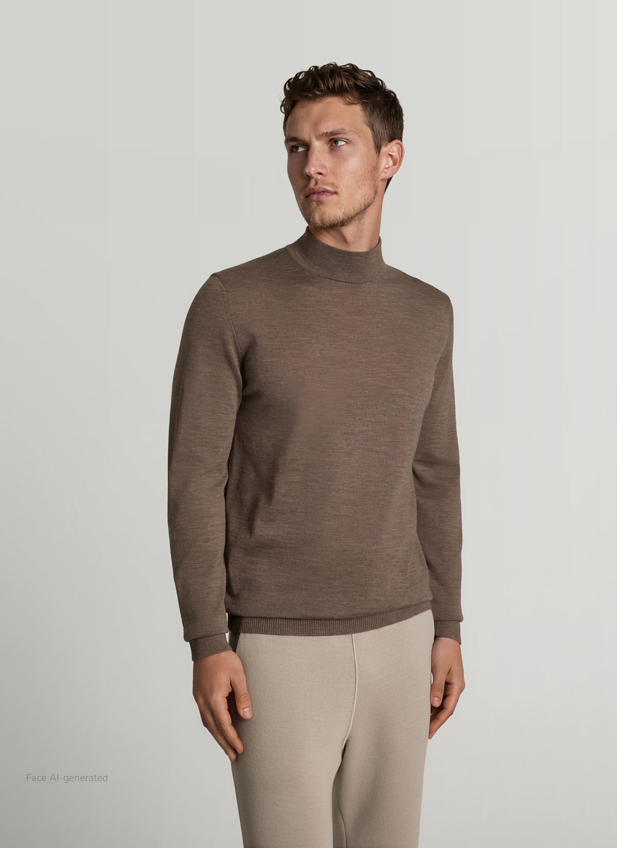Pullover Rollkragen 1/1 Arm, Brownie Frontansicht