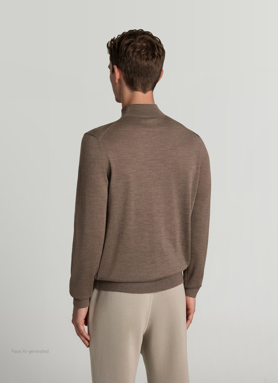 Pullover Rollkragen 1/1 Arm Brownie Frontansicht