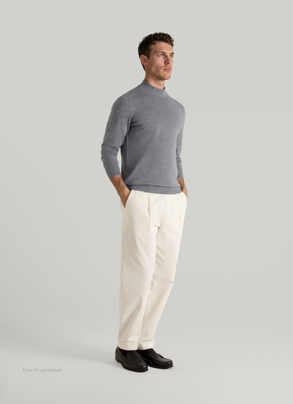 Pullover Rollkragen 1/1 Arm, Shark Skin Detailansicht 2
