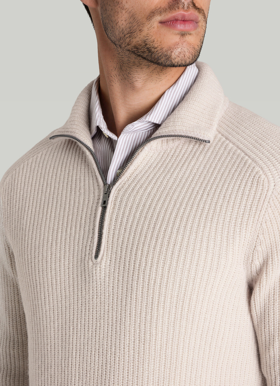 Pullover Troyer 1/1 Arm Autumn Stone Frontansicht
