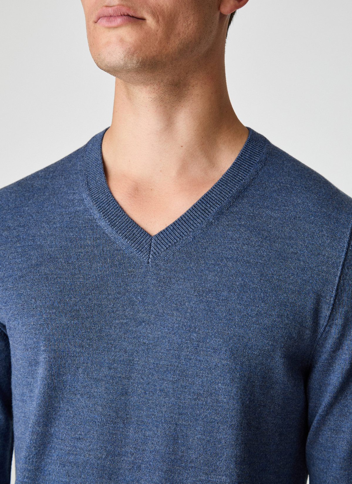 Pullover V-Ausschnitt 1/1 Arm, Nimes Blue Detailansicht 1