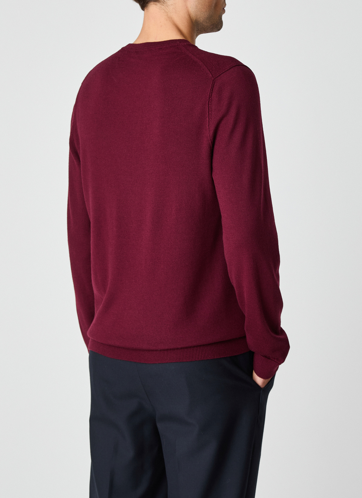 Pullover Rundhals 1/1 Arm, Barolo Wine Rückansicht