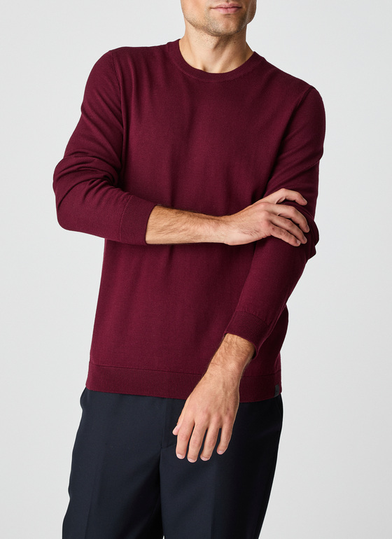 Pullover Rundhals 1/1 Arm Barolo Wine Frontansicht