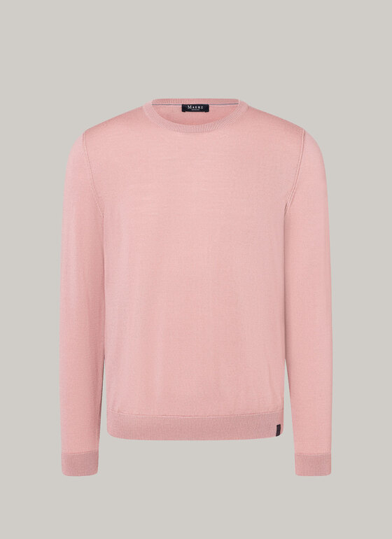 Pullover Rundhals 1/1 Arm Rosé Frontansicht