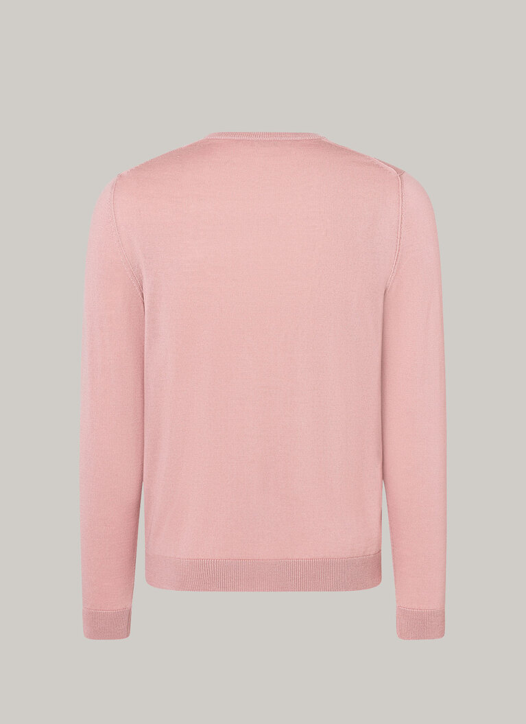 Pullover Rundhals 1/1 Arm, Rosé Rückansicht