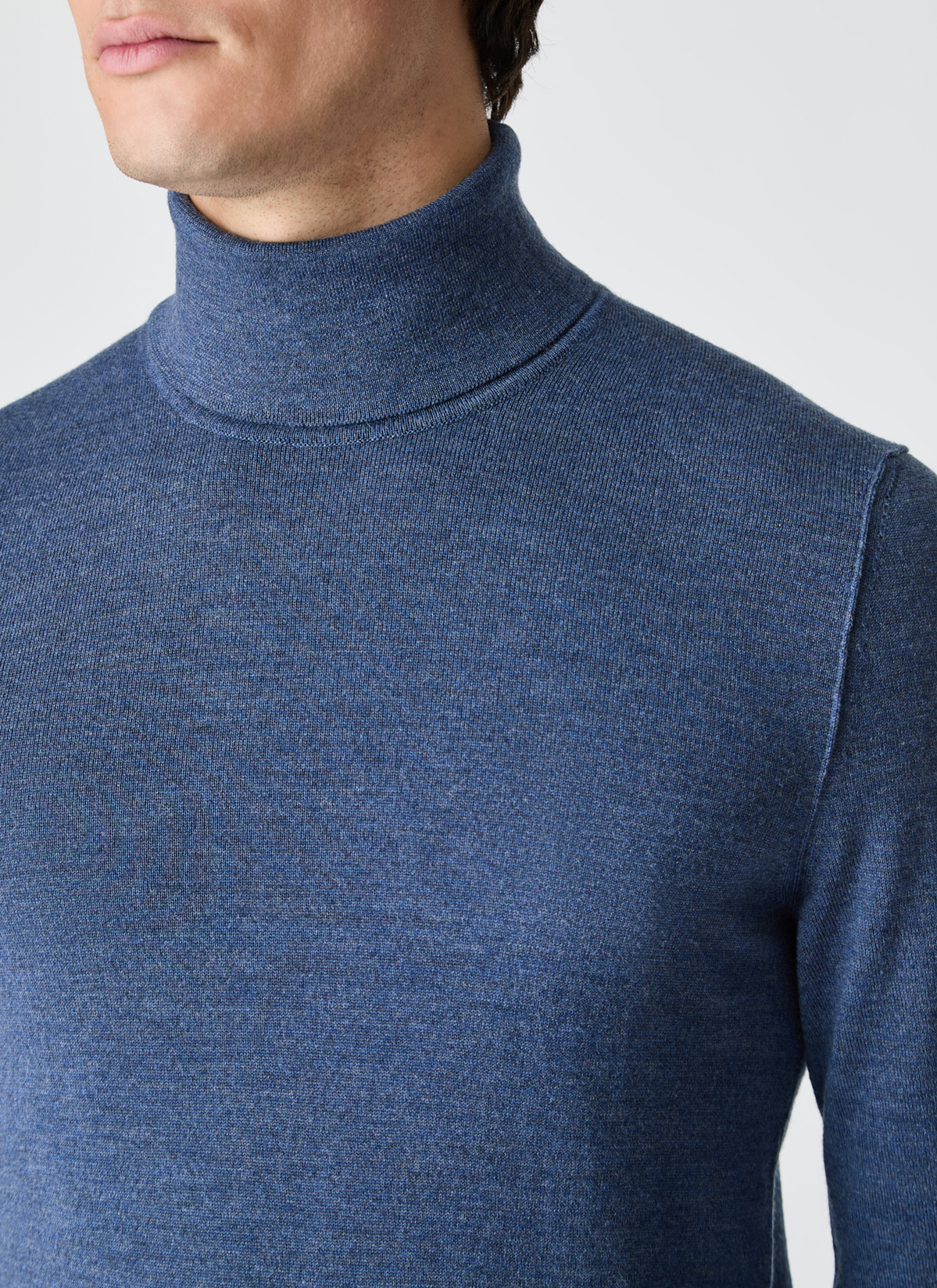 Pullover Rollkragen 1/1 Arm, Nimes Blue Detailansicht 2