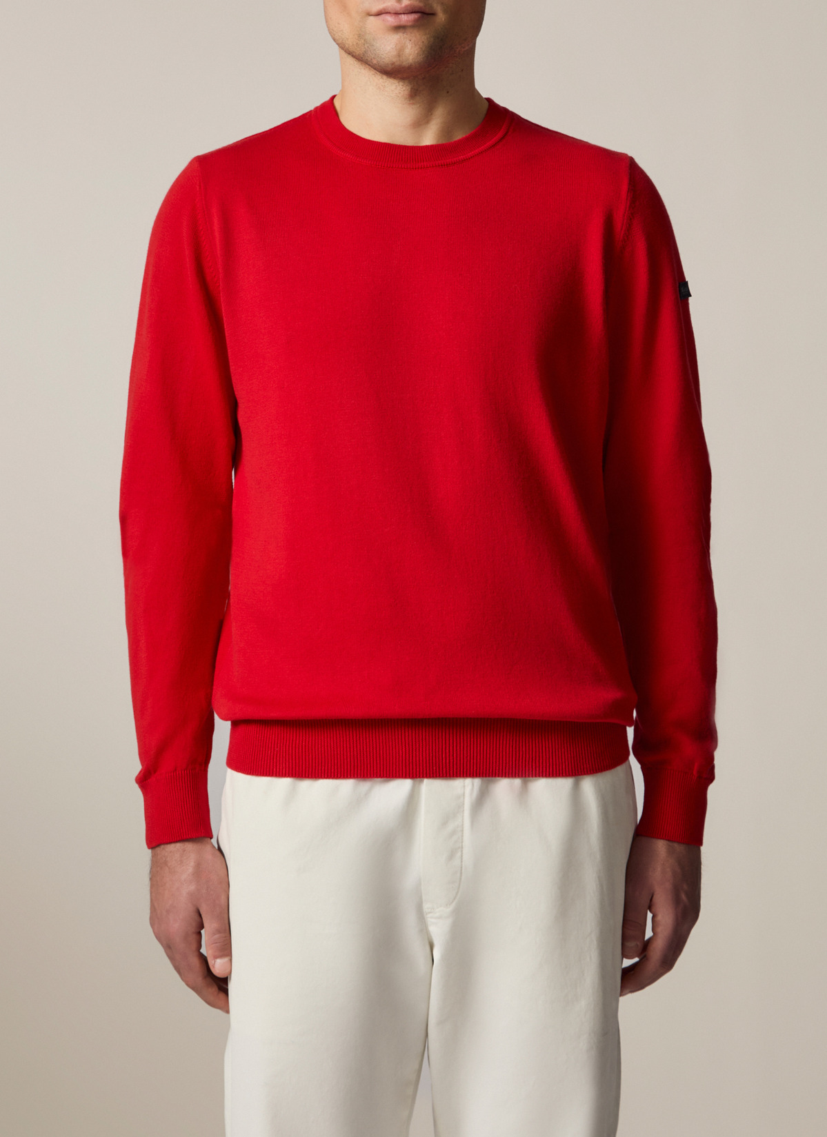 Pullover Rundhals 1/1 Arm, Flash Red Frontansicht