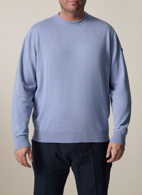 Pullover Rundhals 1/1 Arm Shades of Blue Frontansicht