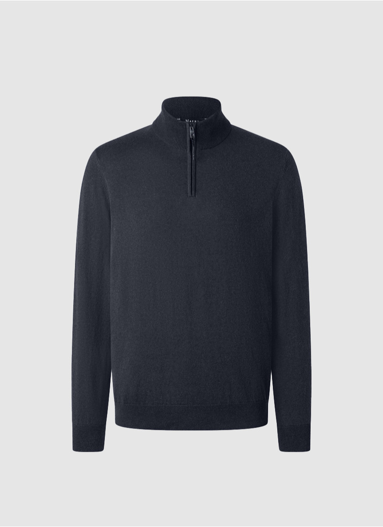 Pullover Troyer 1/1 Arm, Navy Frontansicht