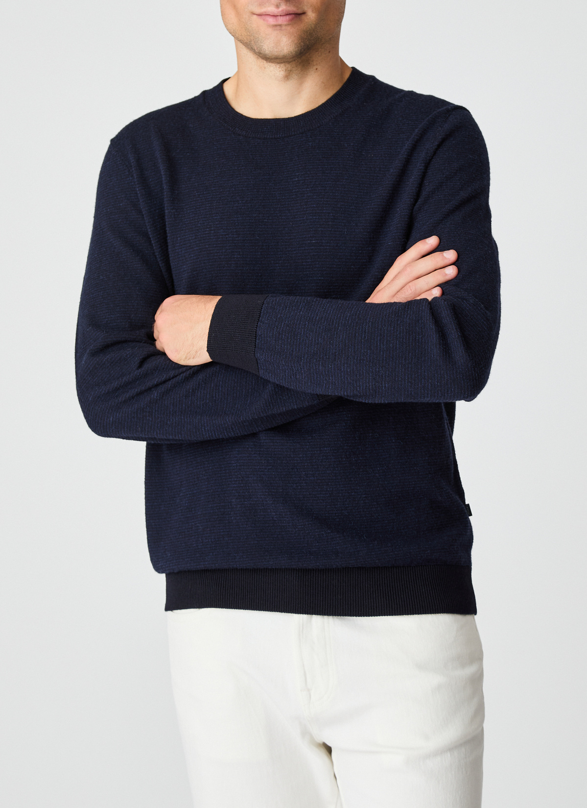 Pullover Rundhals 1/1 Arm, Deep Sea Frontansicht