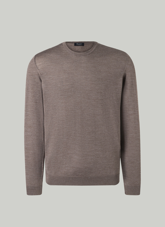 Pullover Rundhals 1/1 Arm Cedar Wood Frontansicht