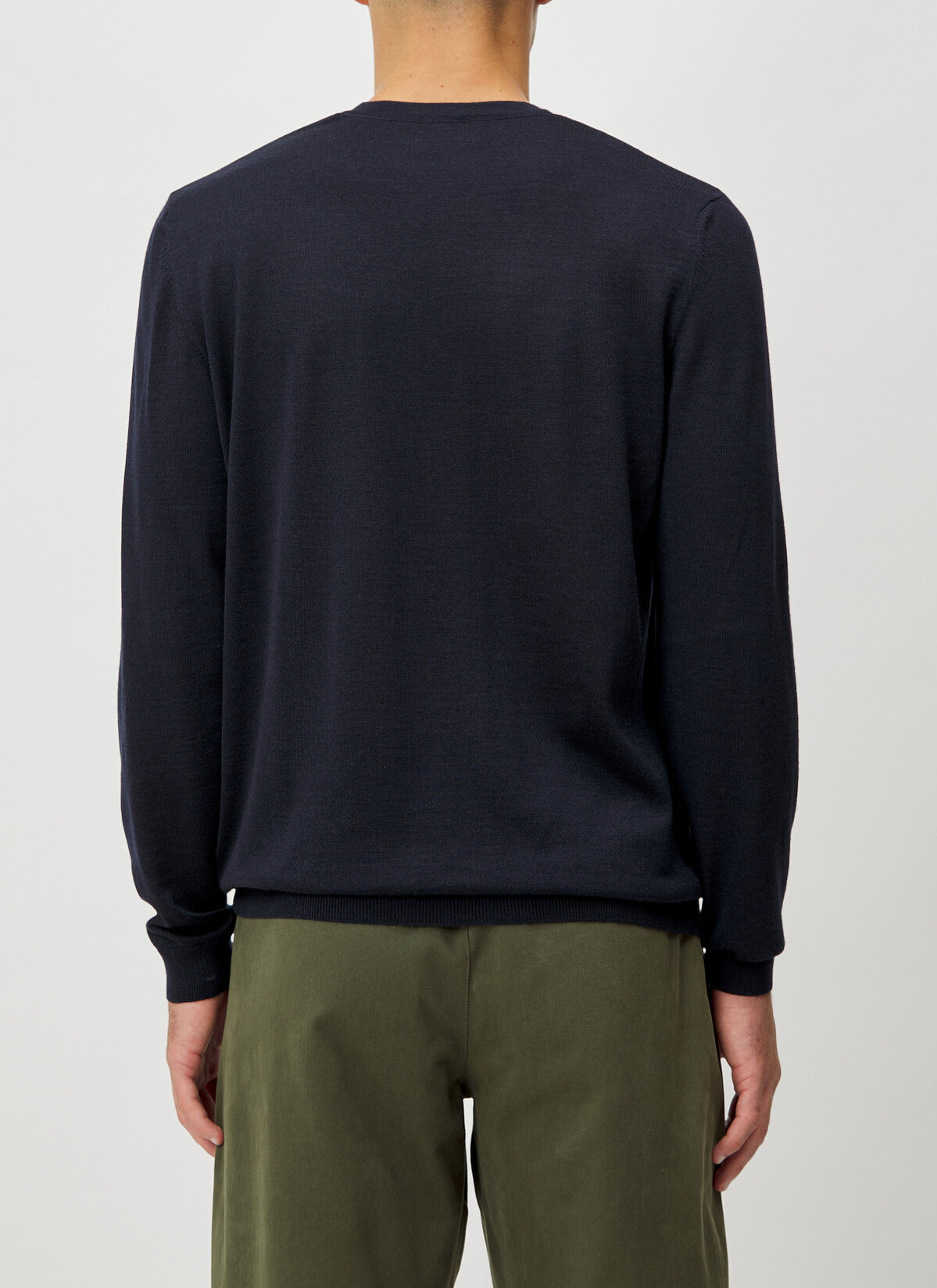 Pullover Rundhals 1/1 Arm, Navy Rückansicht