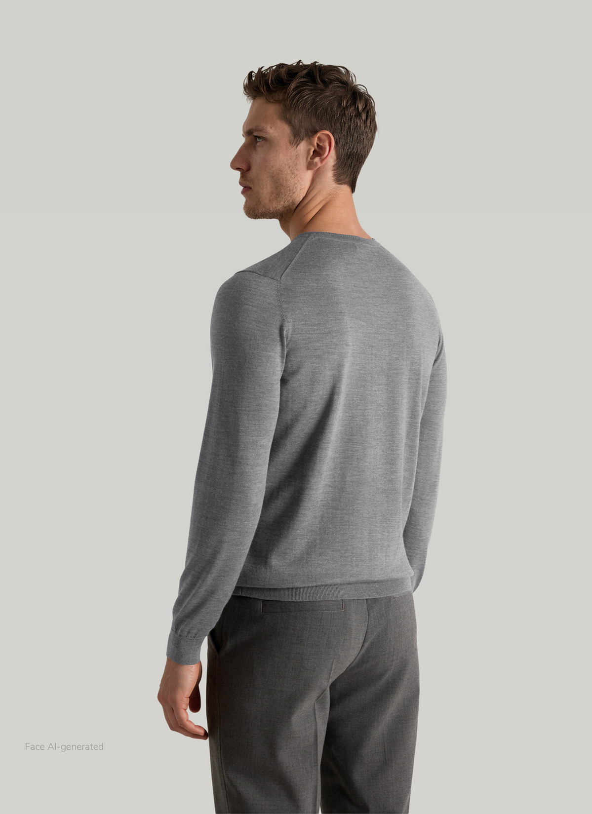 Pullover Rundhals 1/1 Arm, Shark Skin Rückansicht