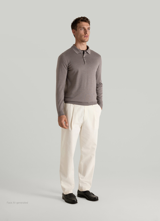 Pullover Polokragen Cedar Wood Frontansicht