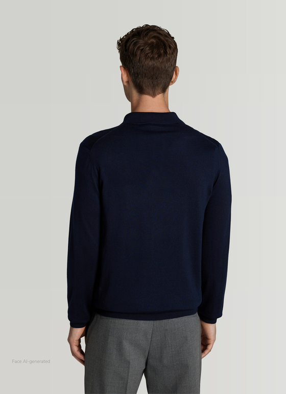 Pullover Polokragen Midnight Blue Frontansicht
