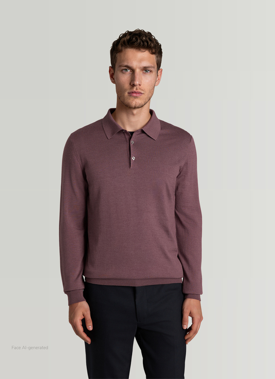 Pullover Polokragen Mellow Cherry Frontansicht