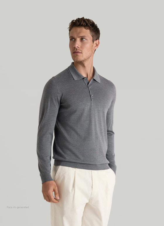 Pullover Polokragen Shark Skin Frontansicht