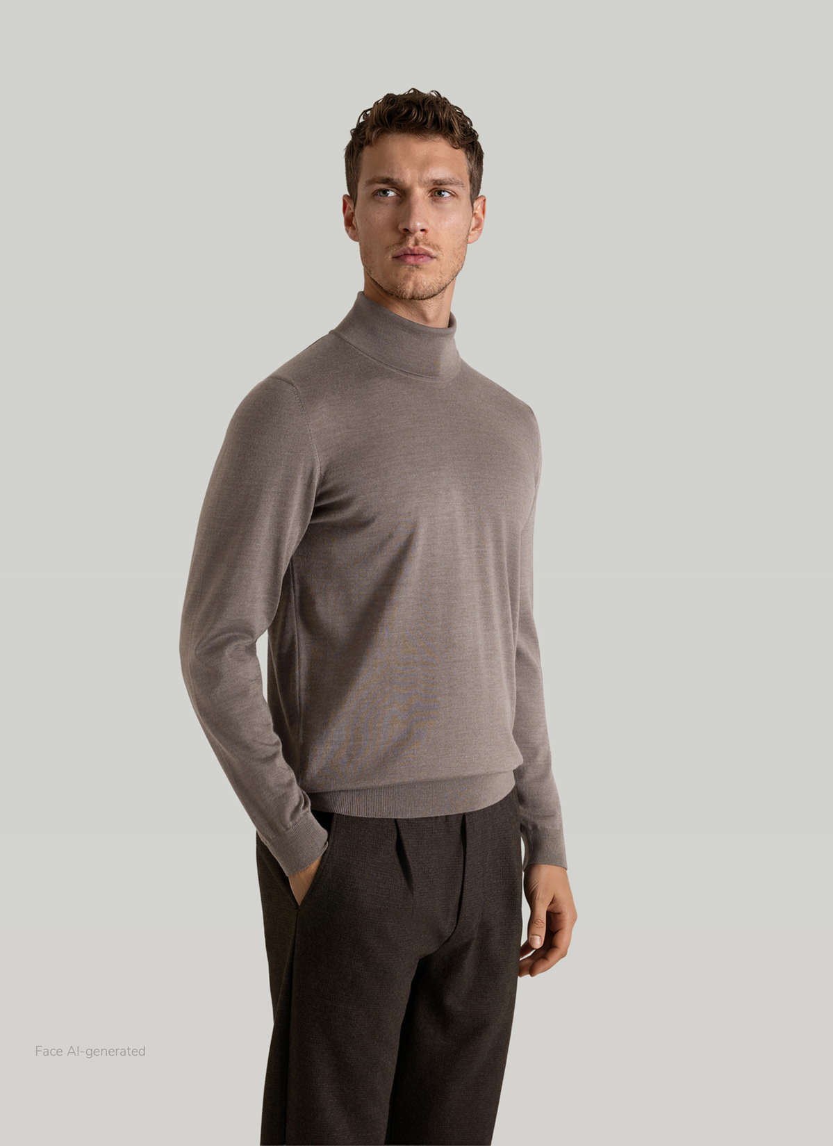 Pullover Rollkragen 1/1 Arm, Cedar Wood Frontansicht